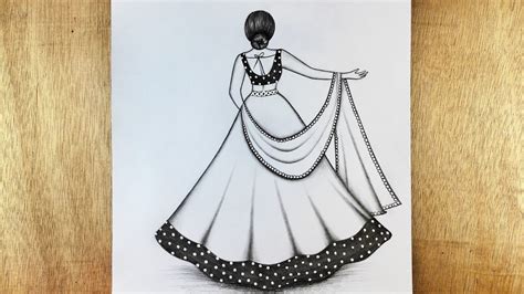 girl in dress drawing|traditional dress girl drawing.